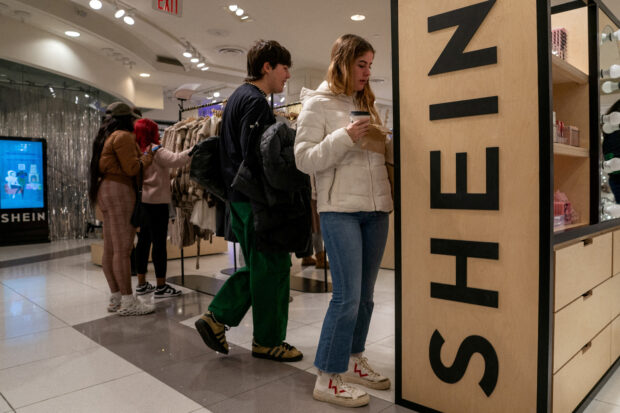 Shein Hoiday pop-up shop inside of Time Square's Forever 21 in New York