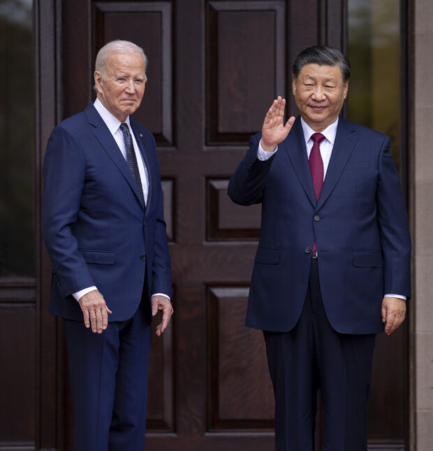 US President Joe Biden and China President Xi Jinping at the Filoli Estate in Woodside, California