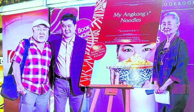 Neal Oshima, Clinton Palanca and Elizabeth Gokongwei at the launch of “My Angkong’s Noodles” back in October 2014