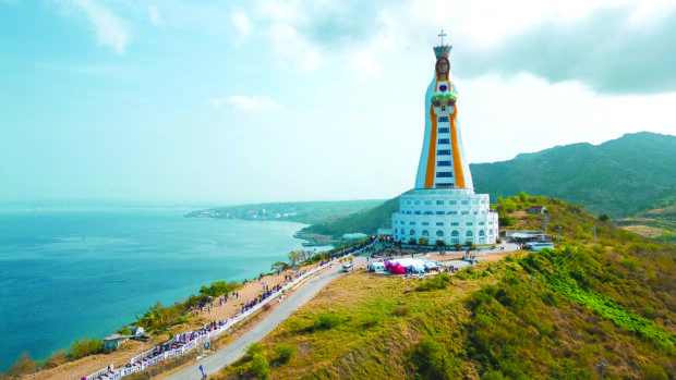 Towering religious destination. The Mother of All Asia is a monument and shrine of Mother Marylooking over the Verde Island Passage.