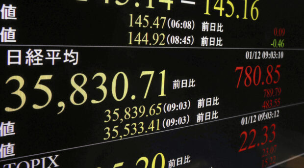Asian shares turn lower, while Tokyo's benchmark extends rally