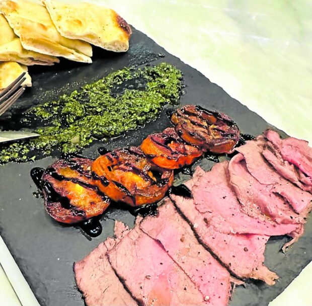 Wagyu strips served with chimichurri sauce