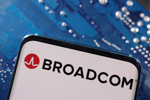  Illustration shows Broadcom logo