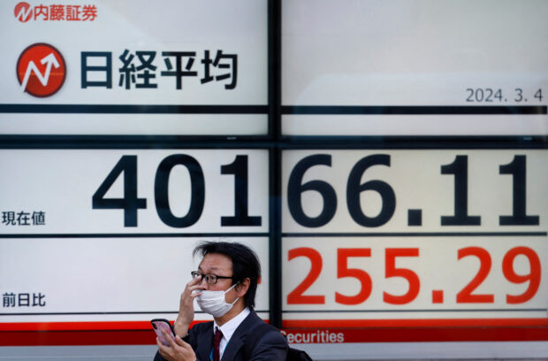 Asian shares mostly lower, Japan's Nikkei 225 falls 2.5%