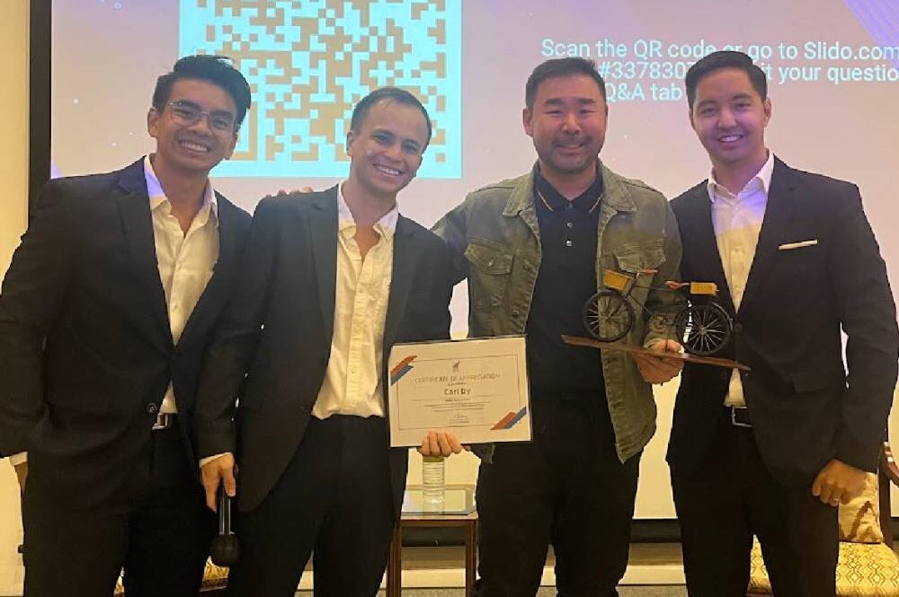 Joshua Llanto (left) and Pietro Sarmiento, IFEassociate financial architects; Carl Dy, Spectrum Investments
president; and Enrique Fausto, IFE chief financial architect