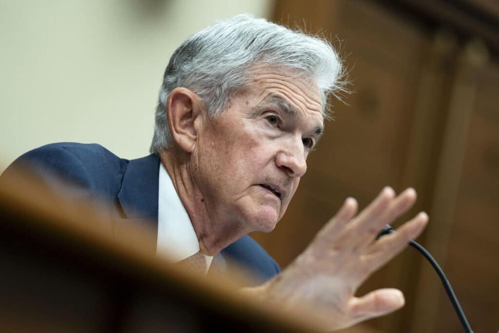 WASHINGTON, DC - JULY 10: Federal Reserve Bank Chair Jerome Powell speaks during a House Financial Services Committee hearing on the Federal Reserve's Semi-Annual Monetary Policy Report at the U.S. Capitol on July 10, 2024 in Washington, DC. 