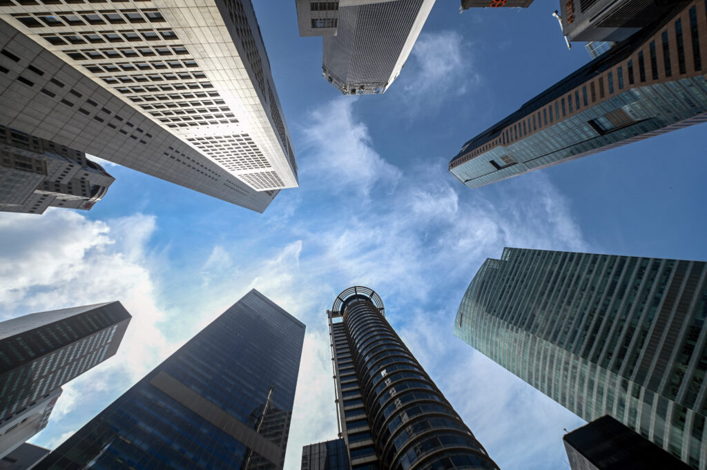 A general view of office towers in the Raffles Place financial district in Singapore, August 13, 2024.