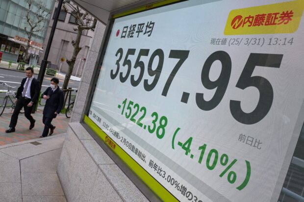 Japan leads hefty global stock market losses on tariff woes