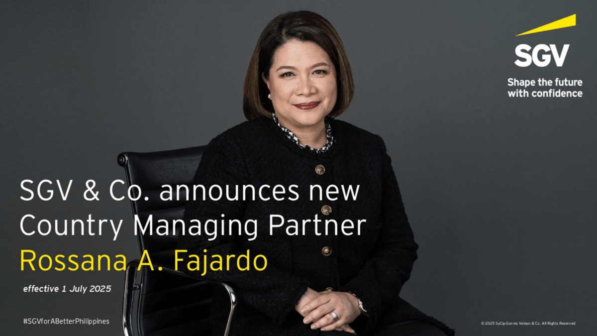 Rosanna A. Fajardo is new Country Managing Partner of SGV & Co.
