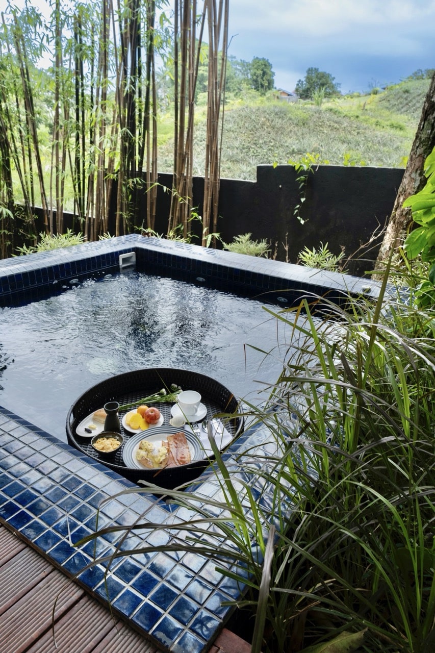 Indulge in a serene floating breakfast at Ezra Resort, where nature meets luxury.