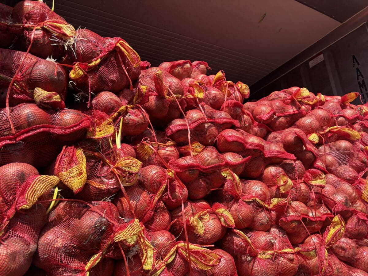 Onions misdeclared as other products were seized at the Port of Manila