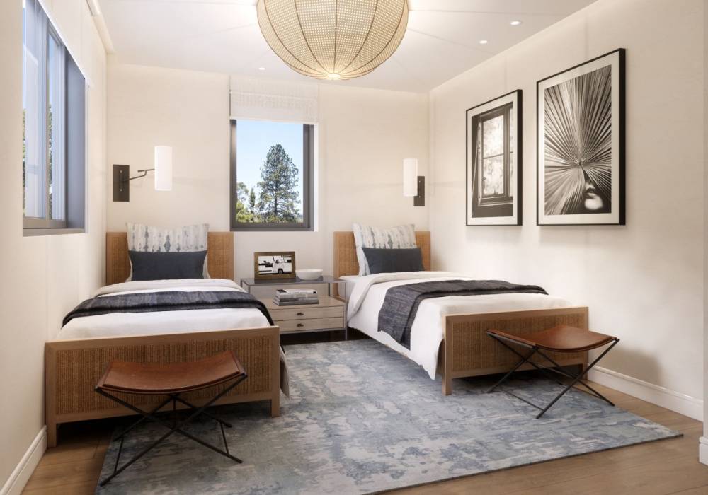 White sheets don’t have to be all white in a bedroom.