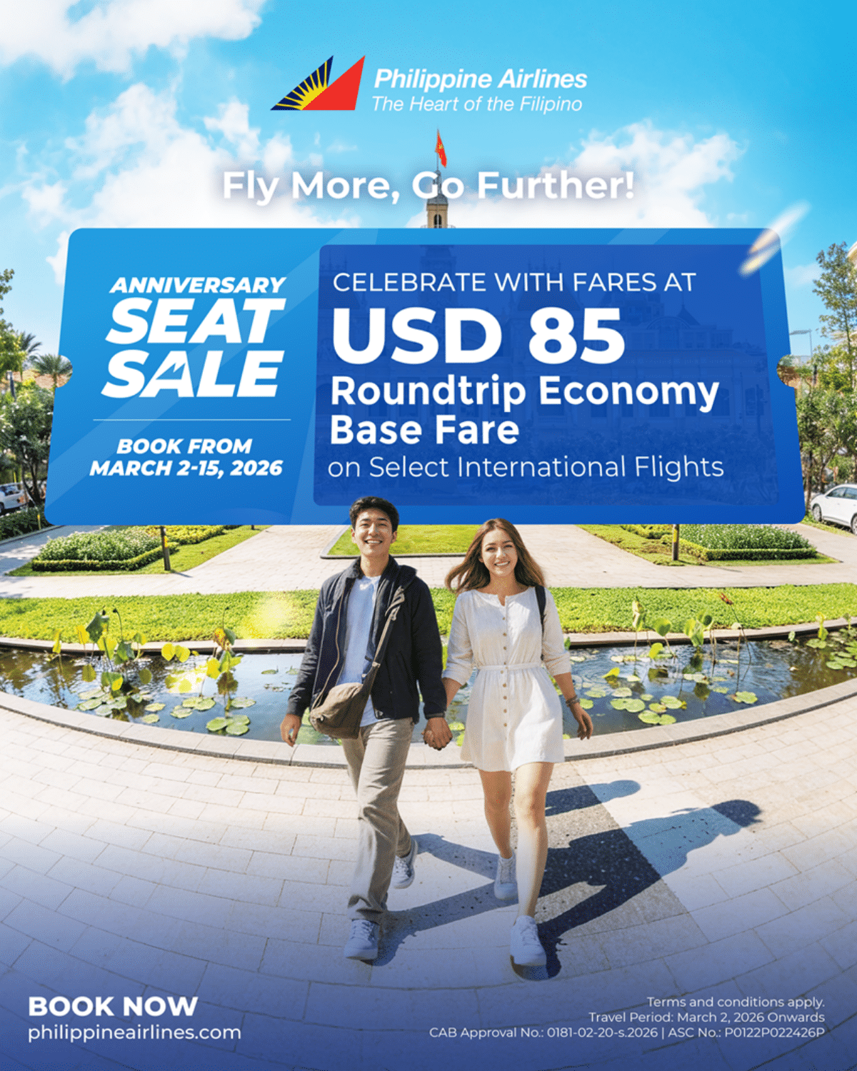 Seat sale alert: PAL offers 85th anniversary fares at P/$85