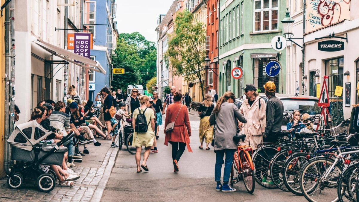 Neighborhoods with walkable streets and buildings designed at a comfortable human scale encourage people to walk, meet, and interact. (HTTPS://WWW.VISITCOPENHAGEN.COM/)