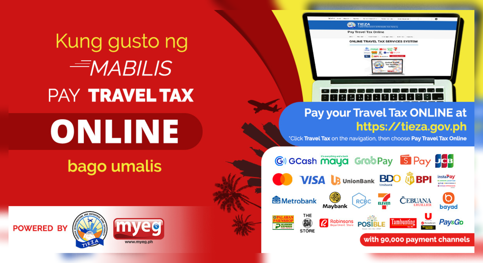 tieza online travel tax payment system website